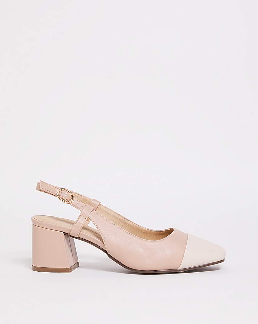 Slingback with Toe Cap Detail E Fit