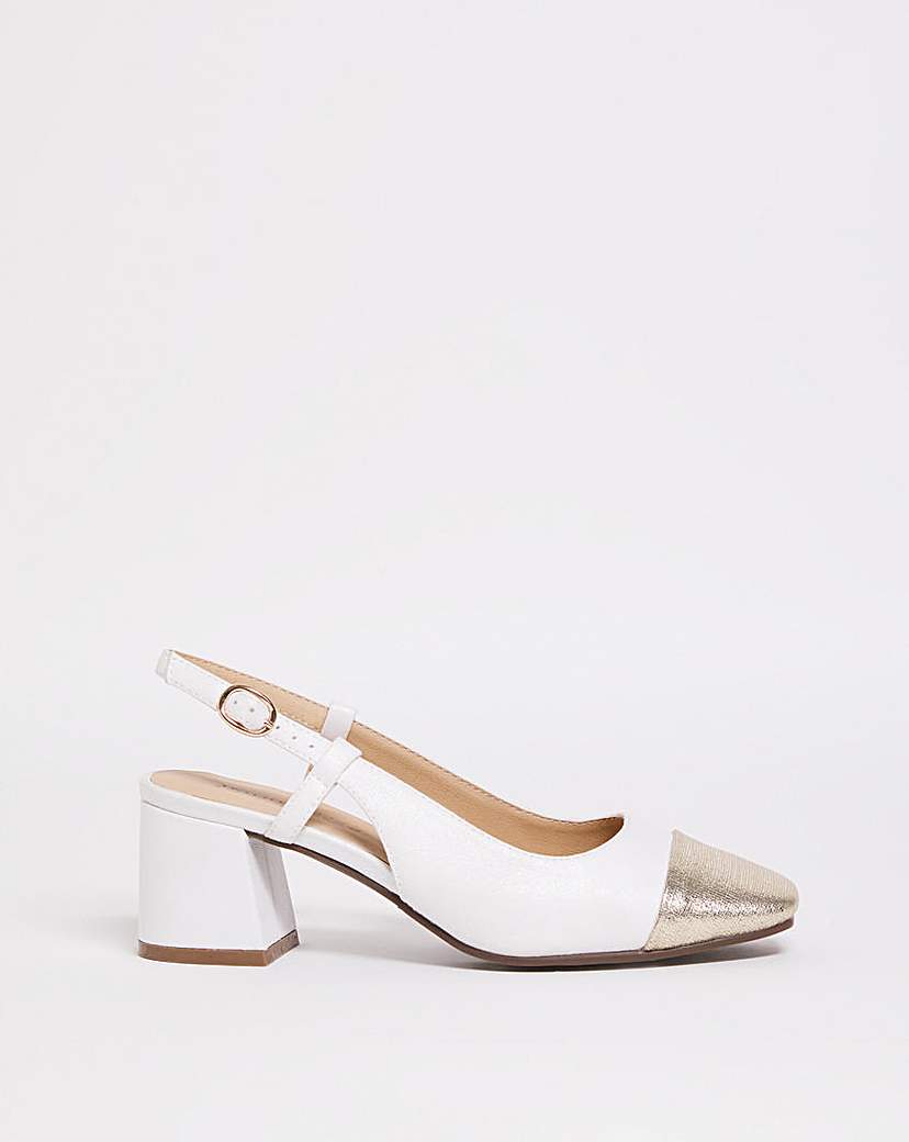 Slingback with Toe Cap Detail E Fit