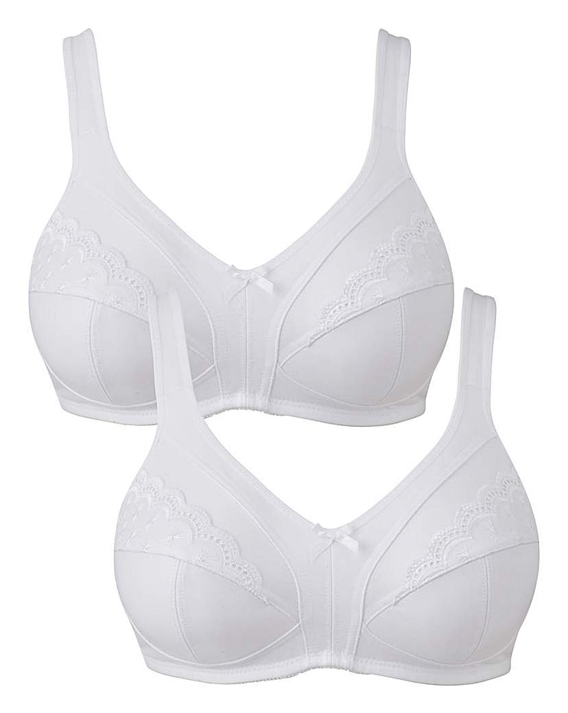 Image of 2Pack Sally Minimiser White Bras