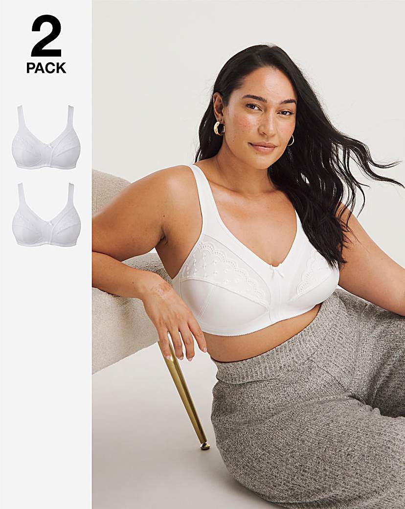 2 Pack Sally Minimiser White Bras