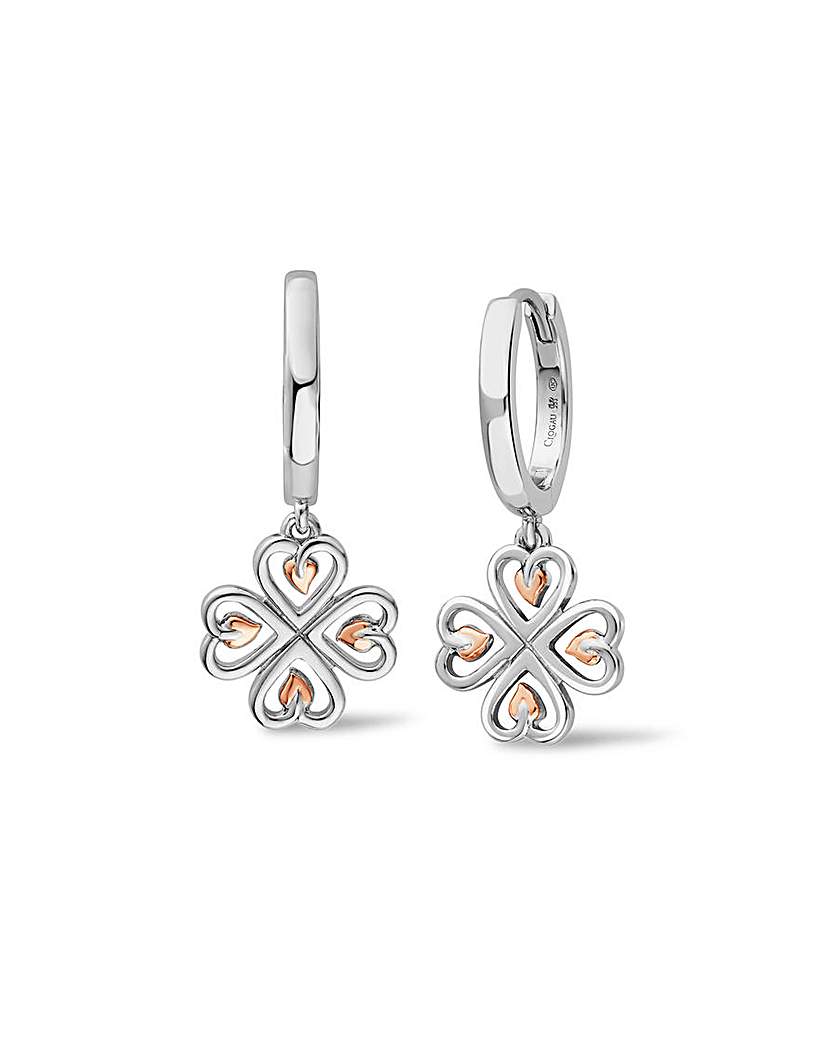 Tree of Life Heart Drop-Hoop Earrings