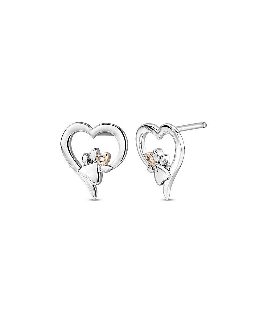 Paw Print Heart Studs
