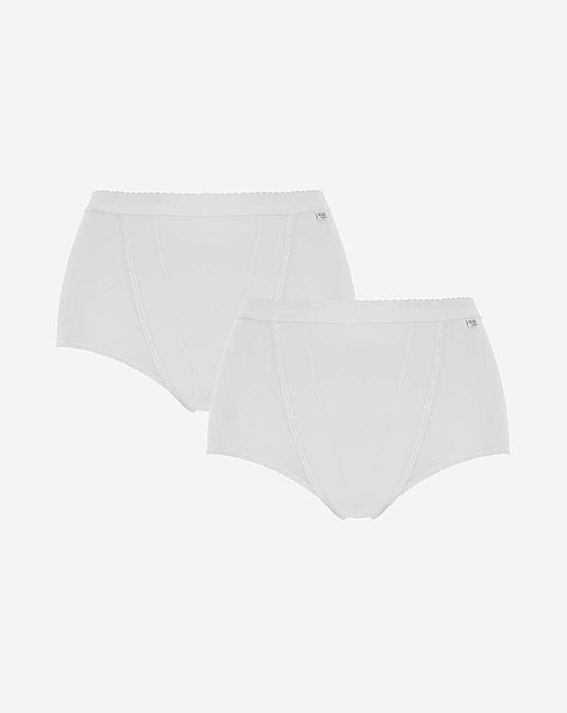 sloggi Sloggi 2Pk Control Maxi Knicker In White | UK Size 12 Women's