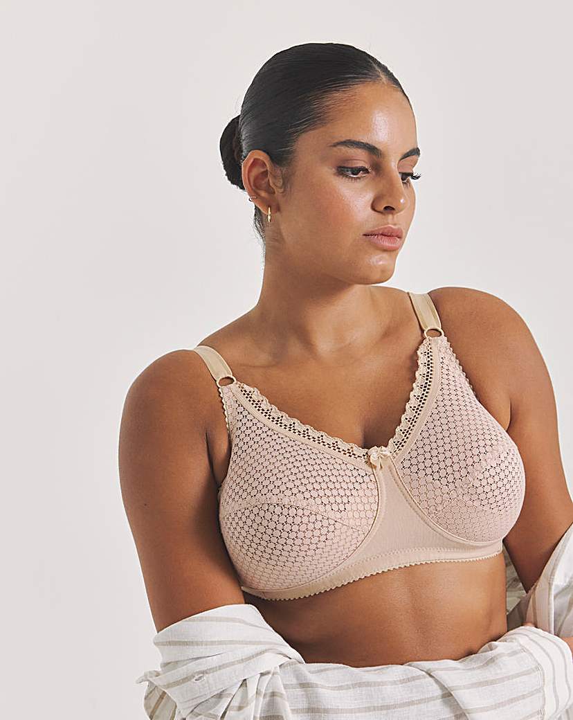 Miss Mary Cotton Dots Non Wired Bra - Skin tone - Size 36B - Women's