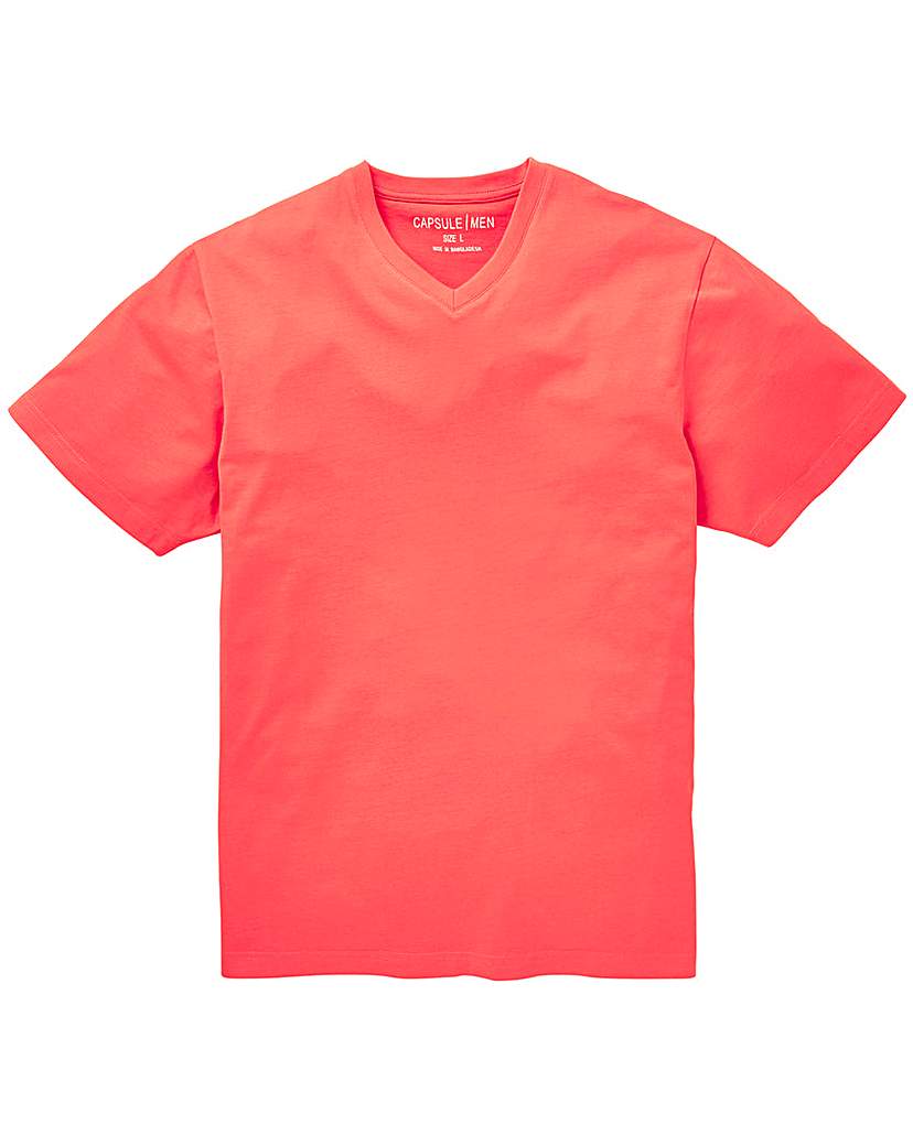 Image of Capsule Coral V-Neck T-shirt L
