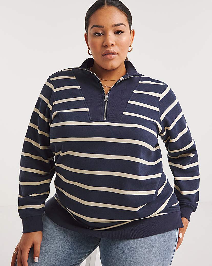 Navy Stripe Sweatshirt Tunic