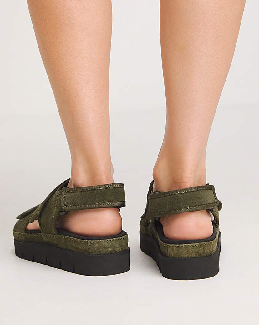 Strappy Suede Touch Close Sandal Wide