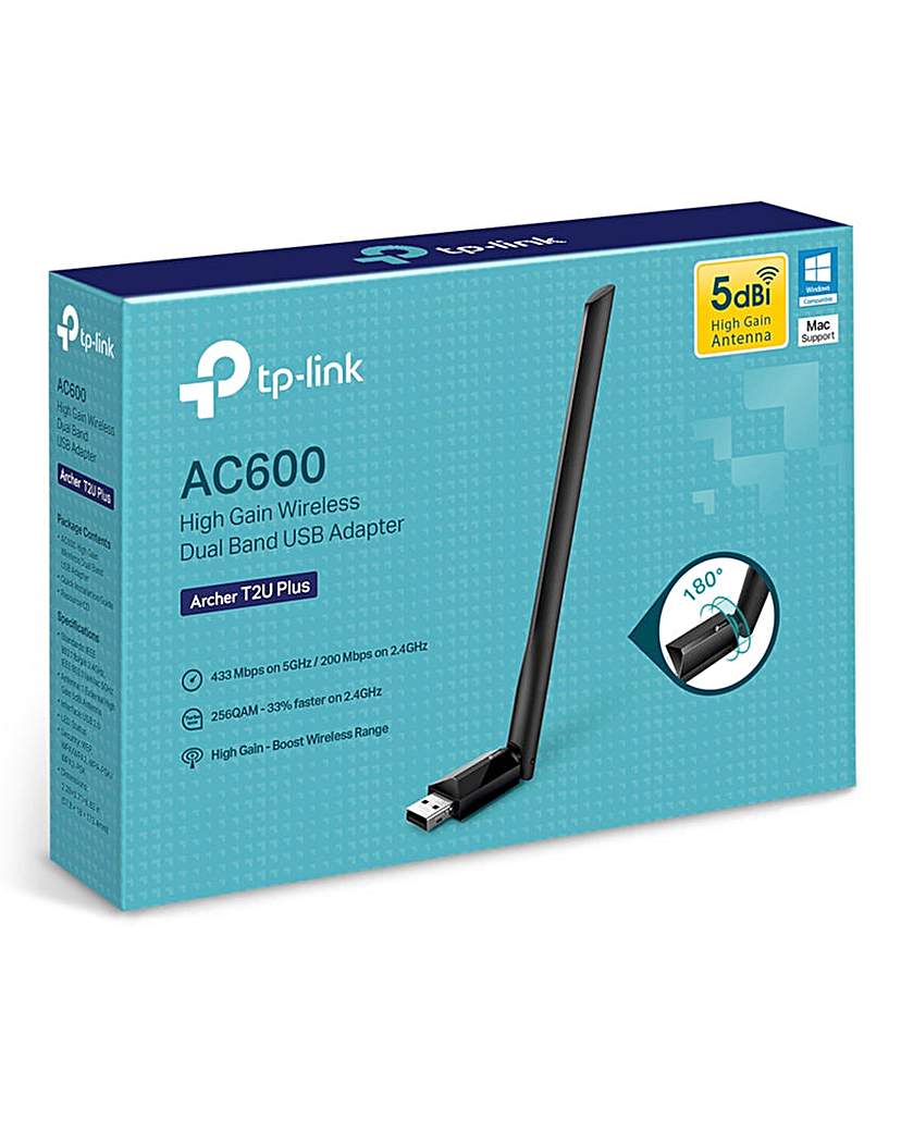 Tp-Link AC600 USB Adapter - Archer T2U+