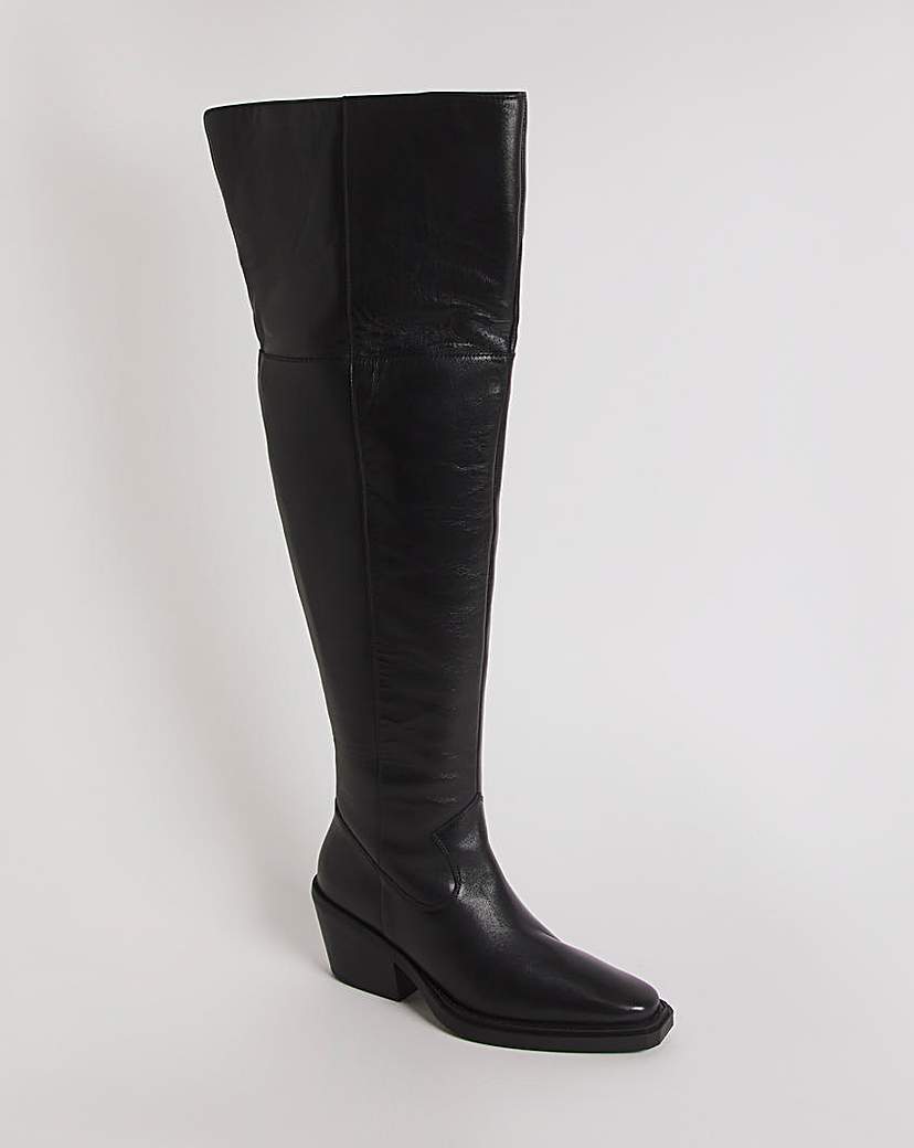 Western Over The Knee Boots Wide S