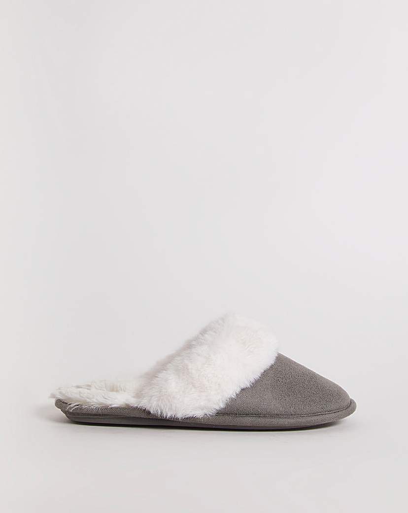 Closed Toe Mule Slippers Wide Fit