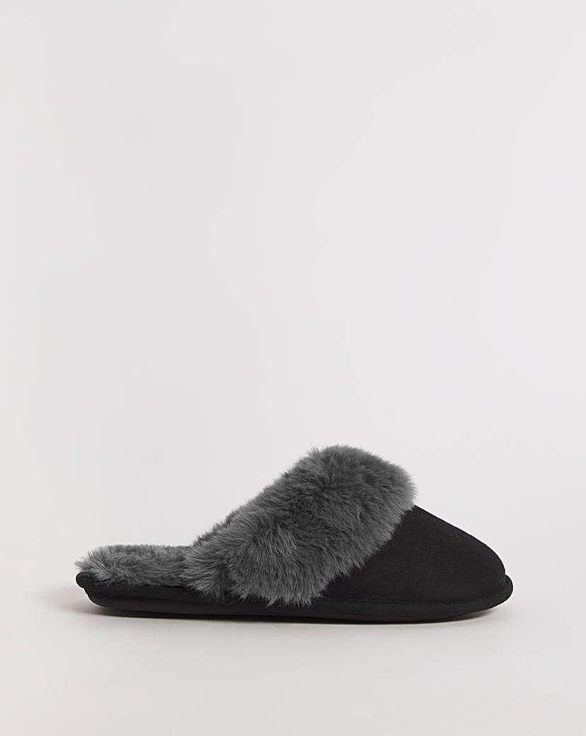 Closed Toe Mule Slippers Wide Fit