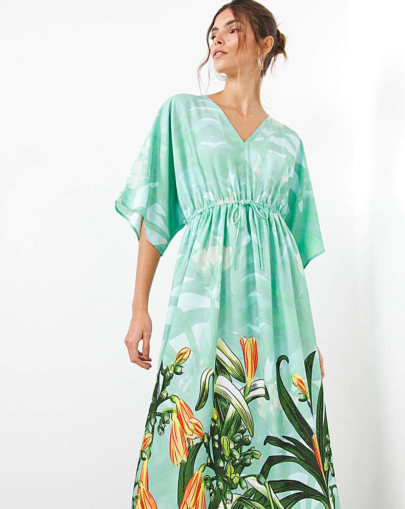 Raishma Tropical Boarder Print Dress