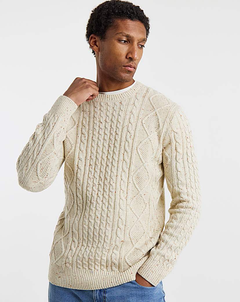 Twist Yarn Detail Cable Knit Jumper