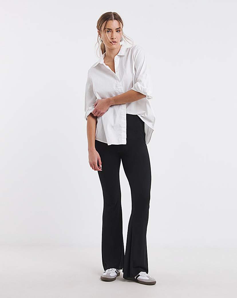 Black Jersey Flared Trouser
