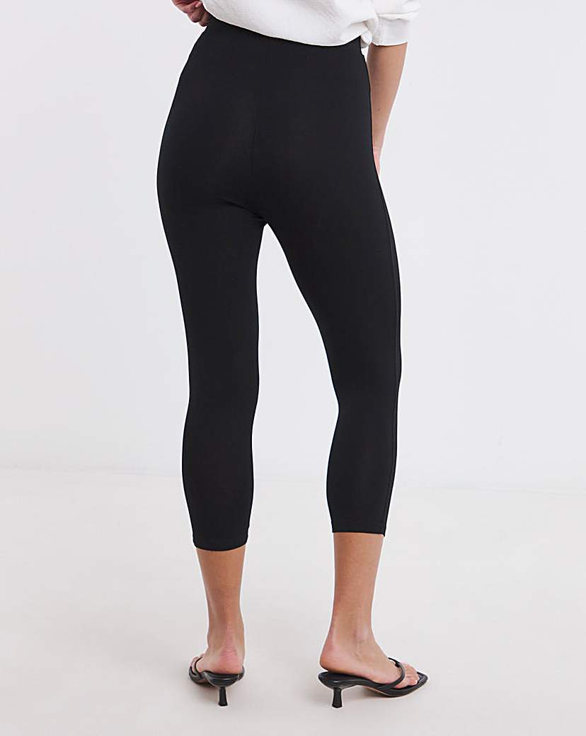 Black Jersey Cropped Legging