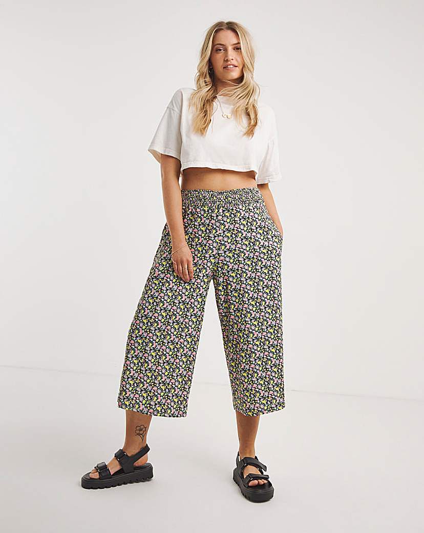 Floral Textured Jersey Culottes