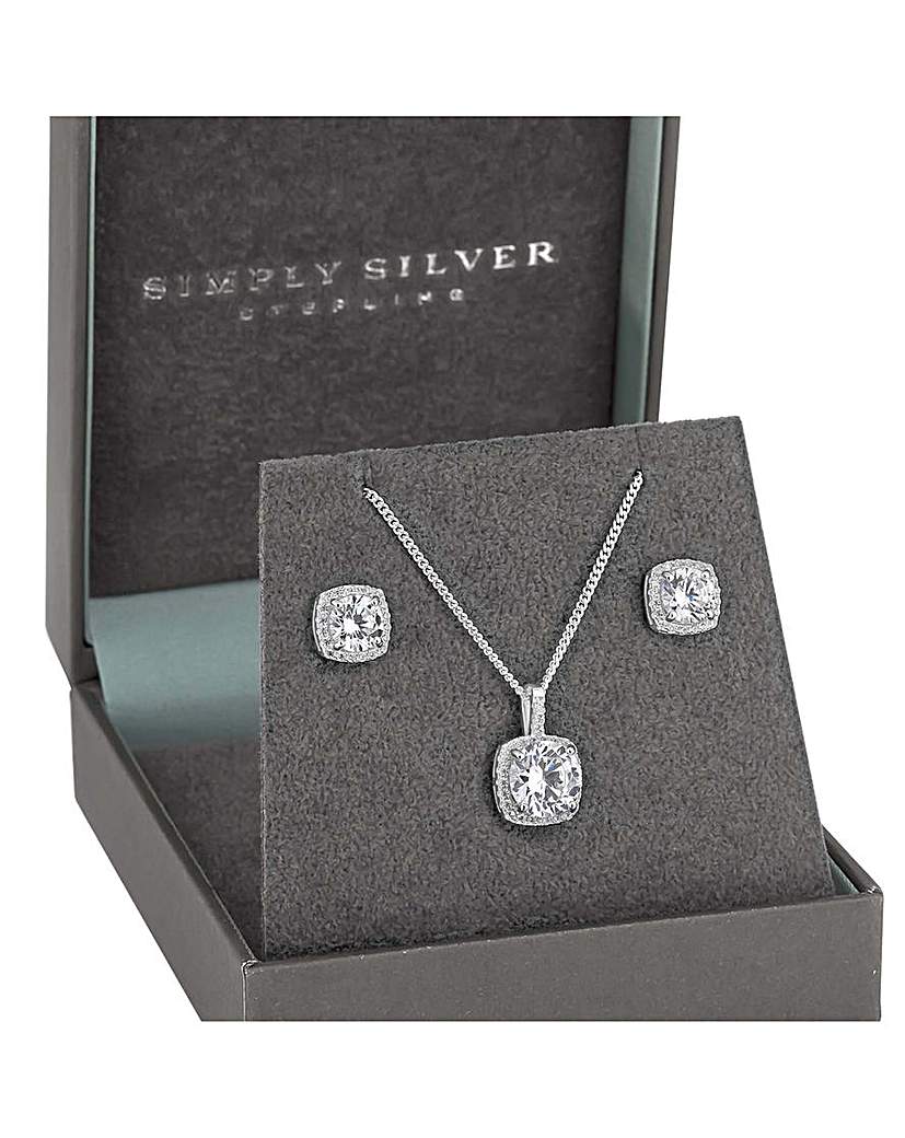 Simply Silver Halo Square Set - Boxed