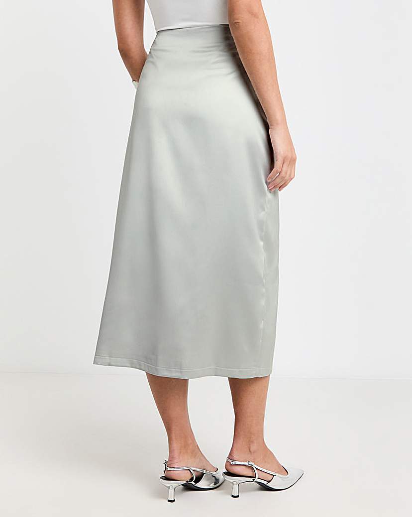 Premium Stretch Satin Midaxi Skirt
