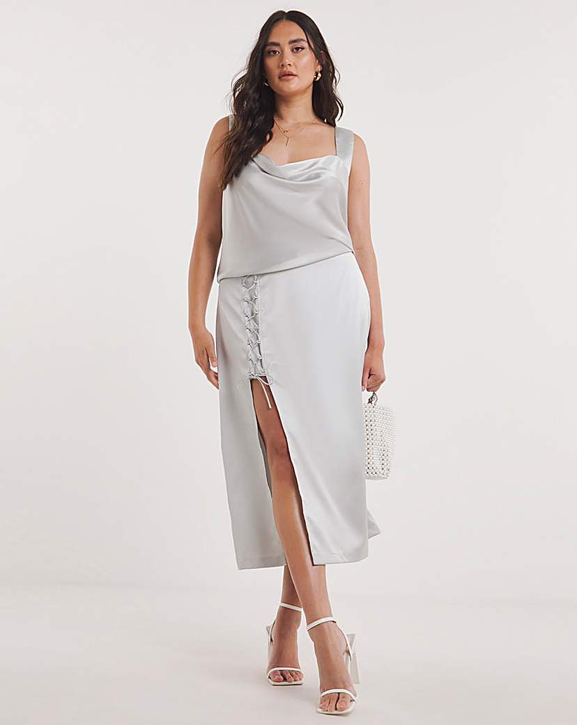 Premium Stretch Satin Midaxi Skirt