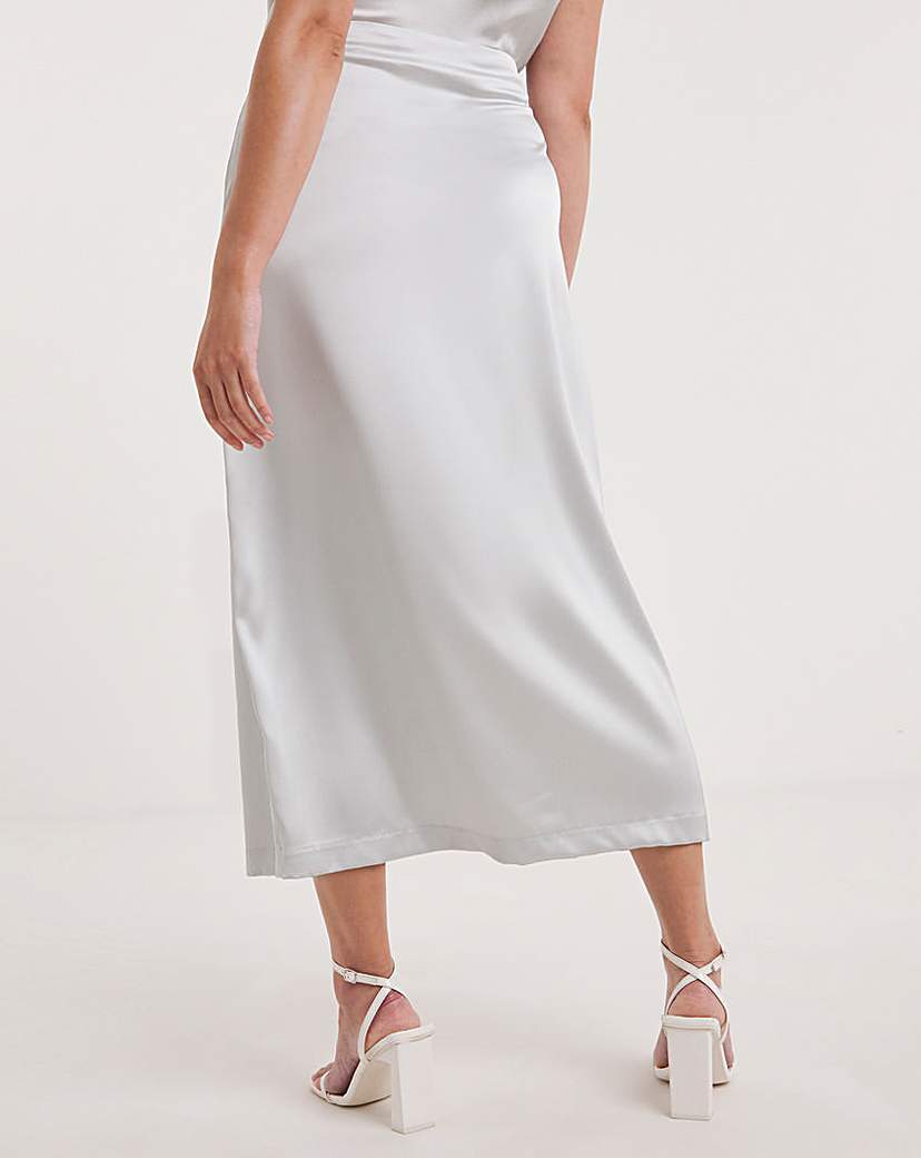 Premium Stretch Satin Midaxi Skirt