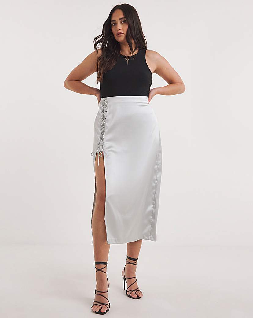 Premium Stretch Satin Midaxi Skirt