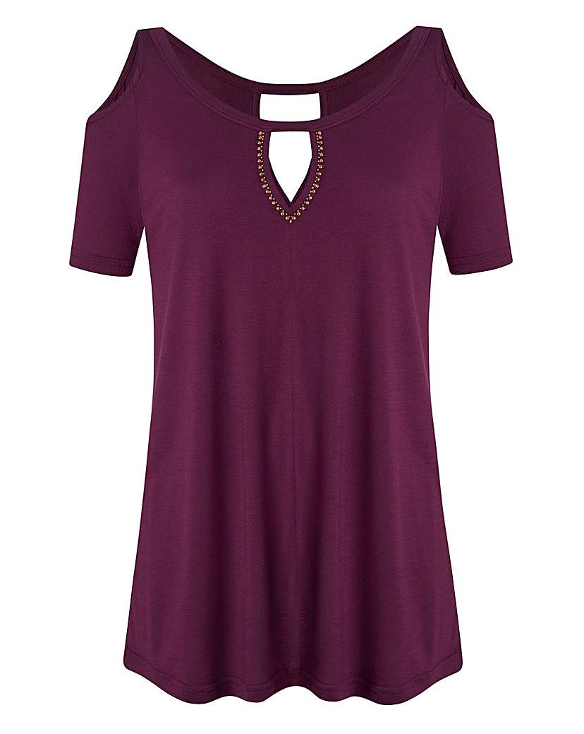 Cold Shoulder Jersey Top