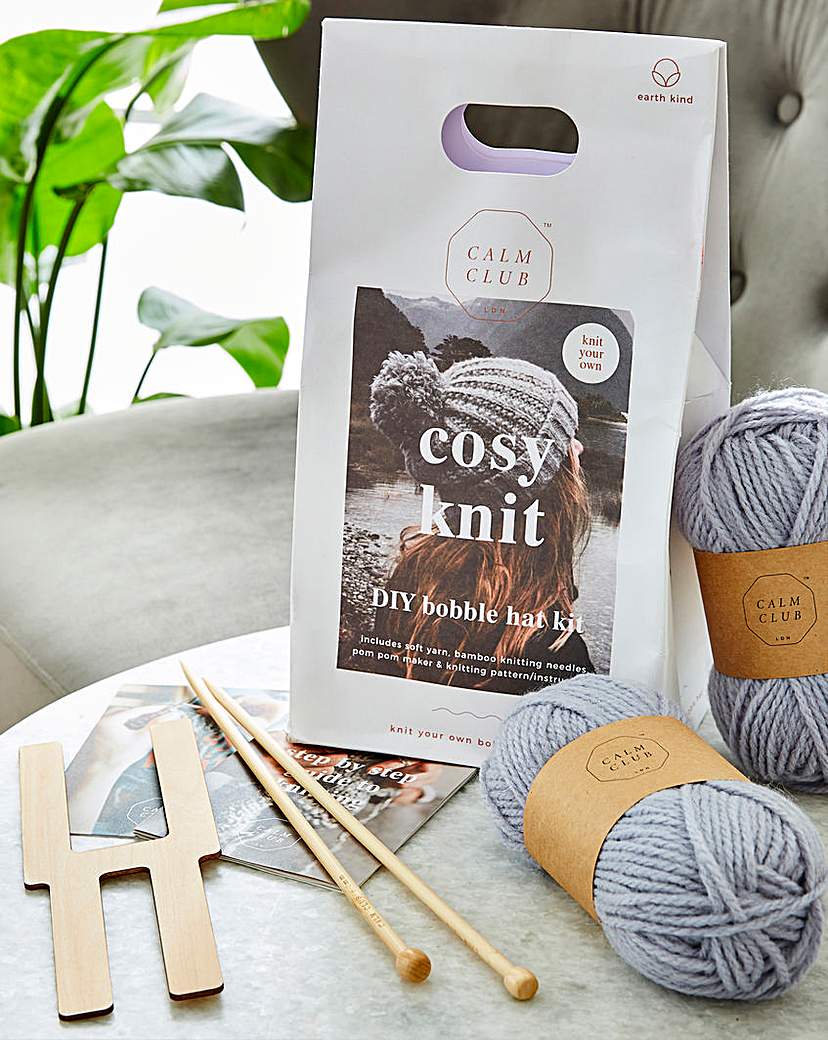 Image of Calm Club Cosy Knit Bobble Hat Kit