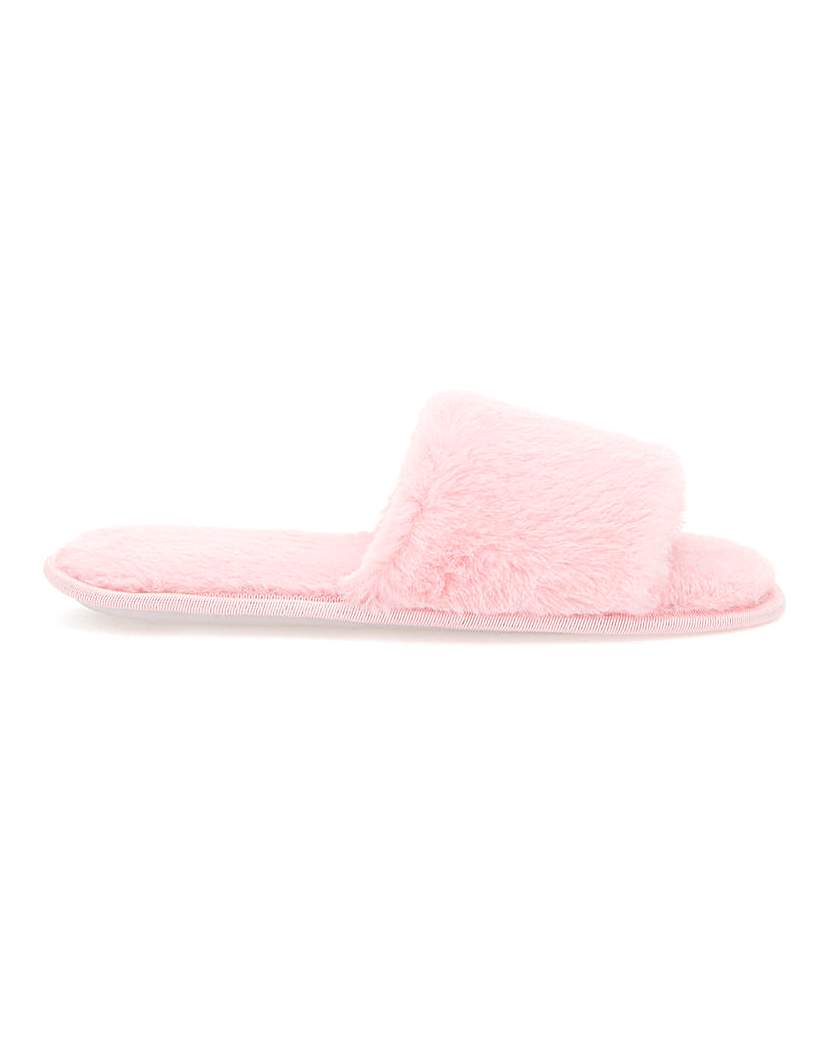 Image of Plush Open Toe Mule Slippers EEE Fit