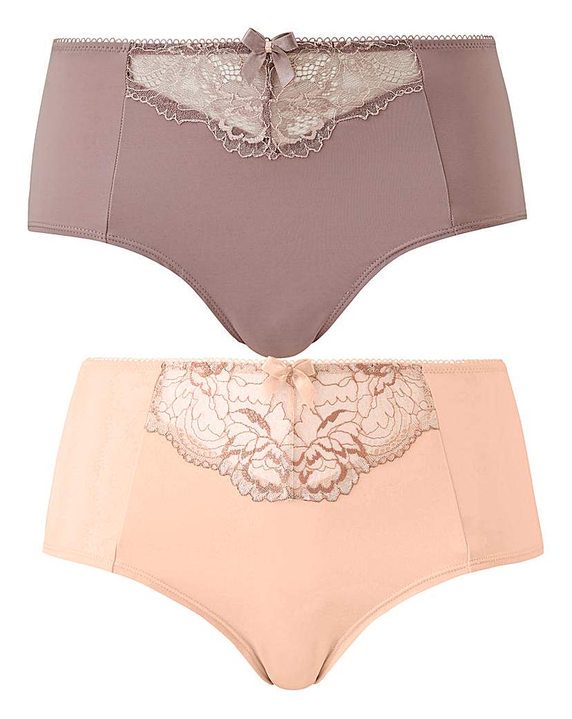 Image of 2 Pack Ella Lace Blush/Mocha Shorts