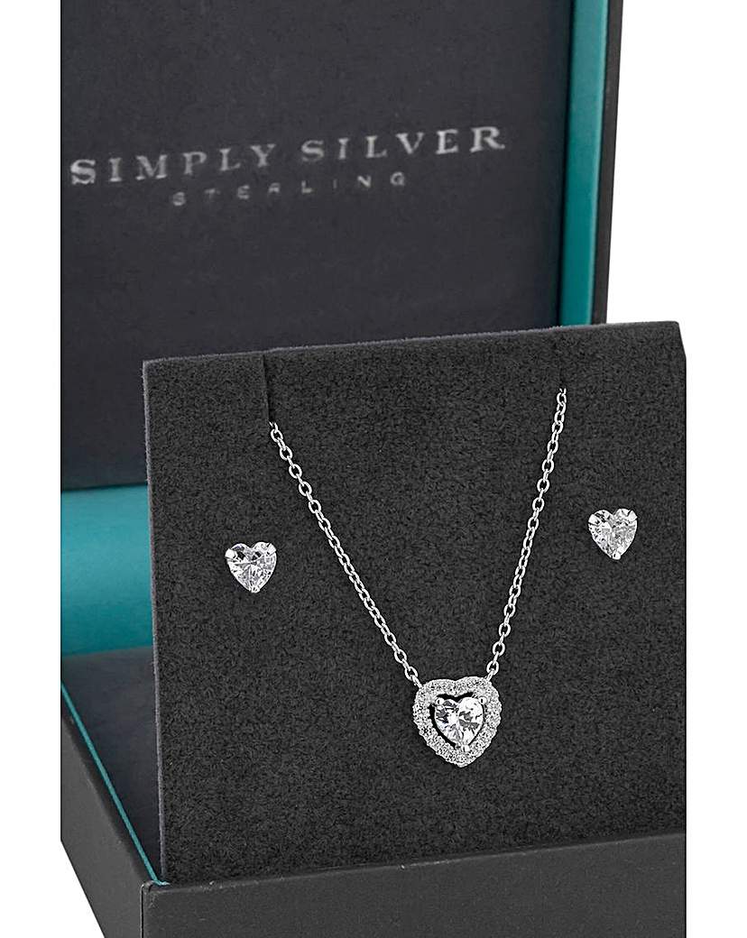 Simply Silver Heart Set - Gift For Her
