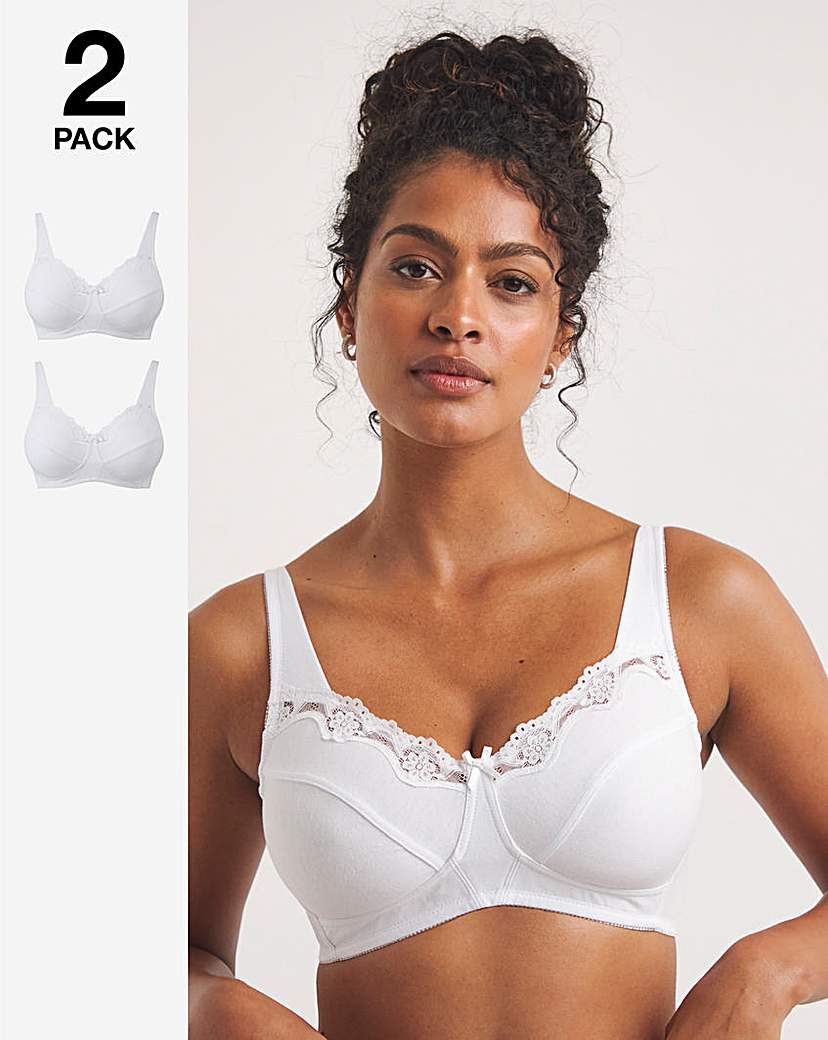 2 Pack Sarah Non Wired White/White Bras