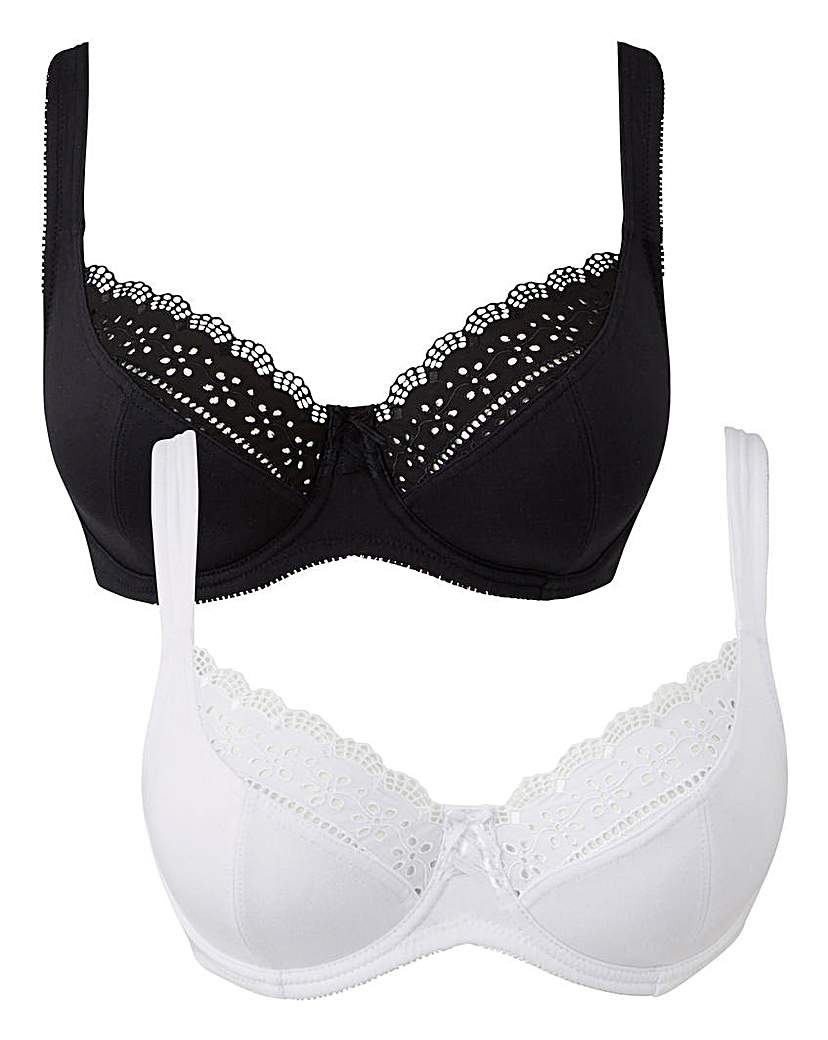 Image of 2Pack Jane Full Cup Black/White Bras