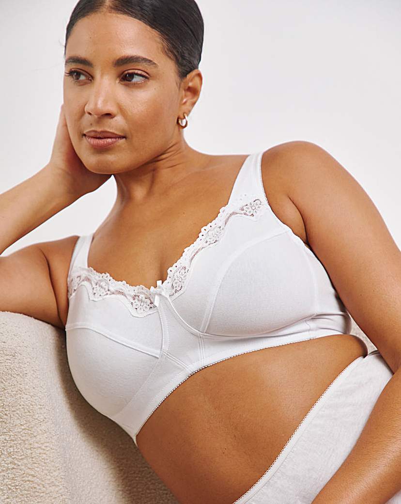2 Pack Non Wired White/Black Bras