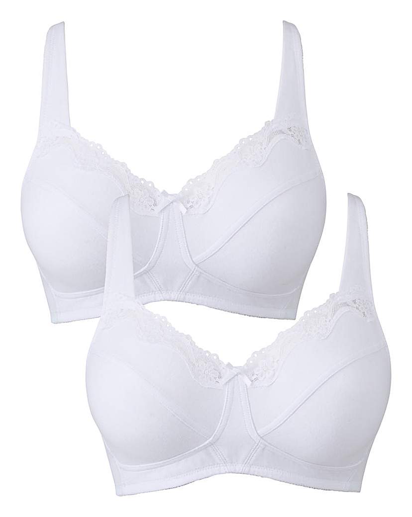 Image of 2Pack Sarah Non Wired White Bras