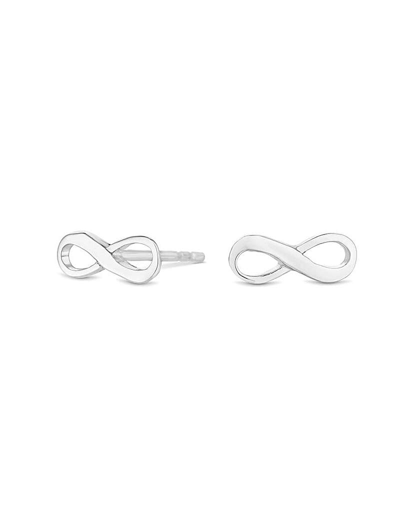 Simply Silver Infinity Stud Earrings