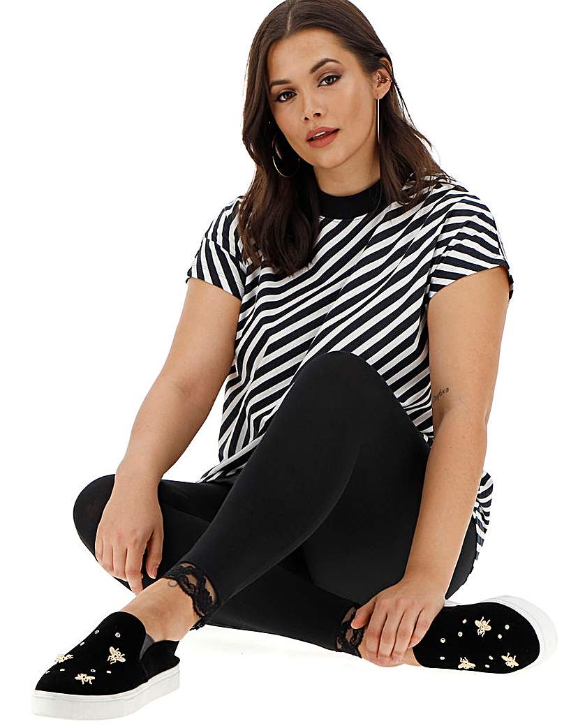 Image of Lace Hem Jersey Leggings Regular