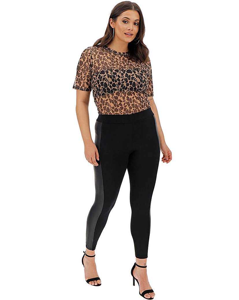 Image of PU Side Panel Leggings Regular