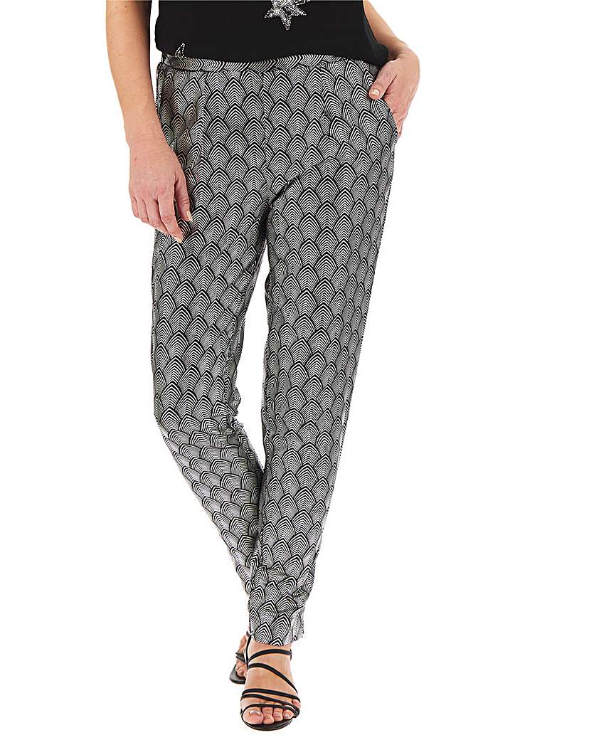 Print Satin Tapered Trousers