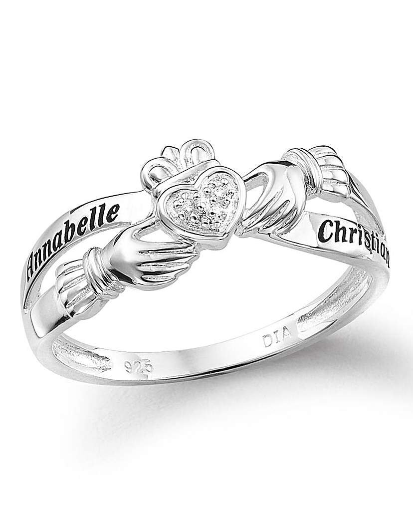 Silver Personalised Claddagh Ring