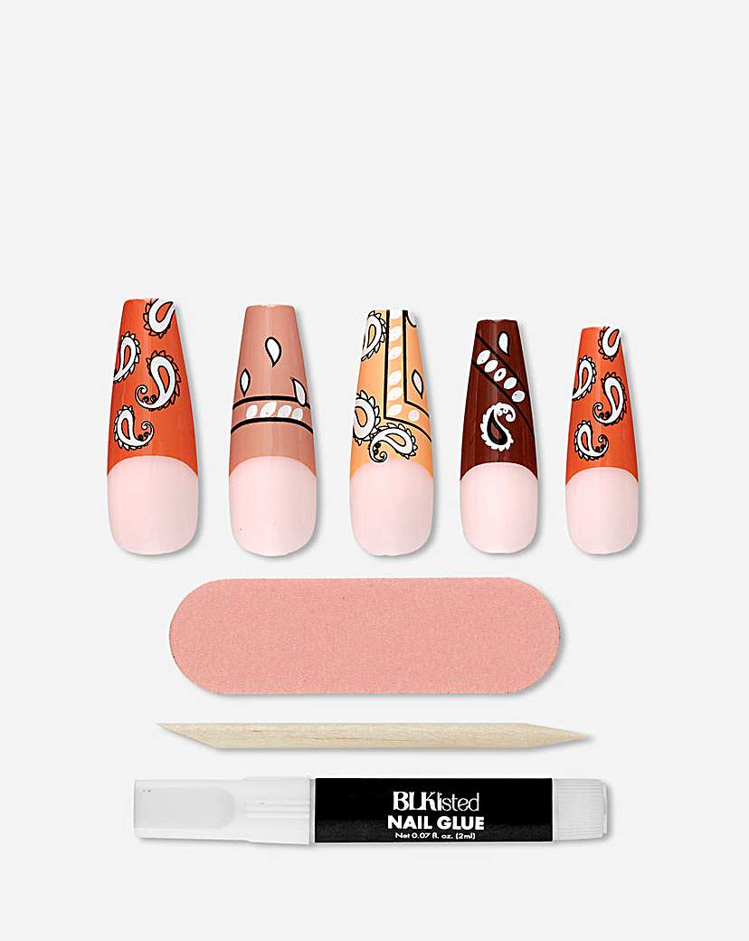 BLK Instant Acrylic Nails Bandana Print