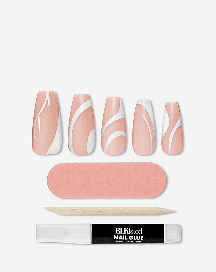 BLK Instant Acrylic Nails Abstract Shape