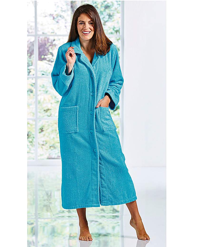 100% Cotton Button Towelling Robe 42 in