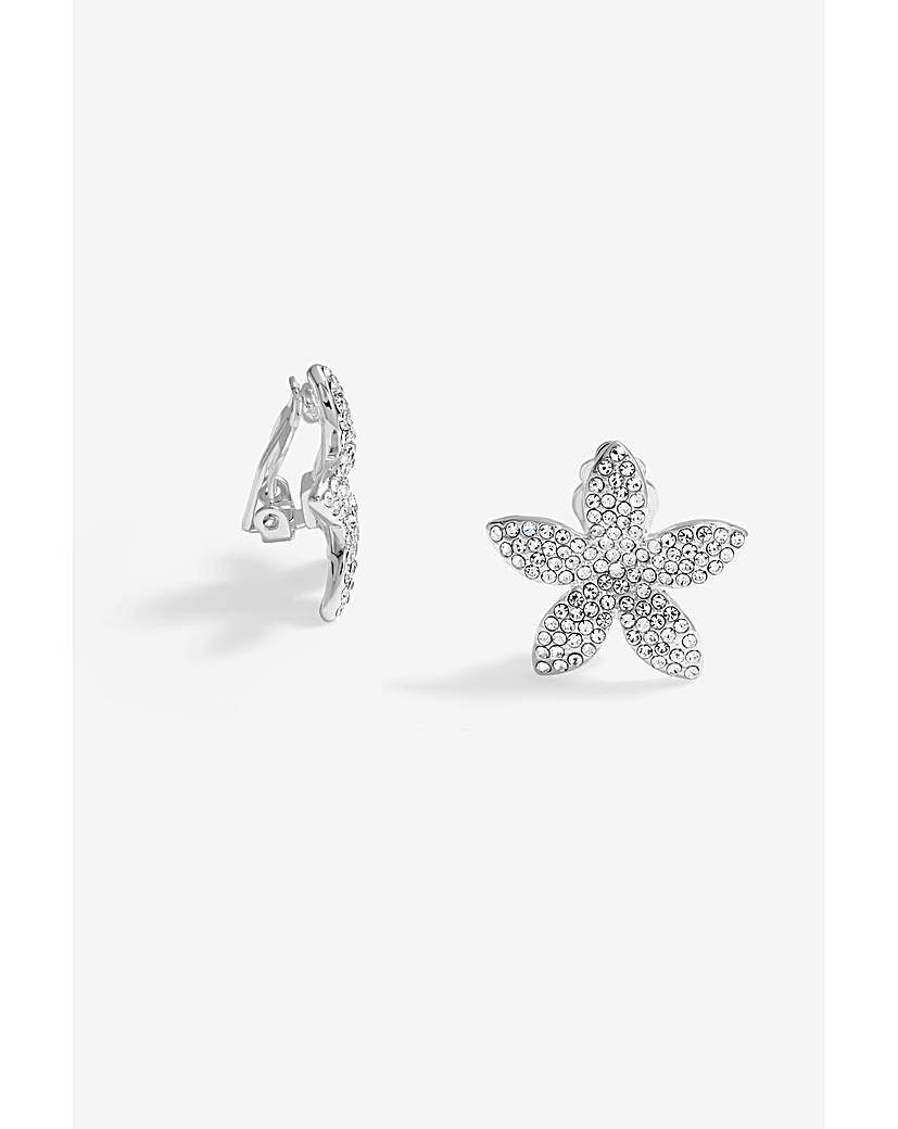 New In - Jon Richard Pave Floral Earrings