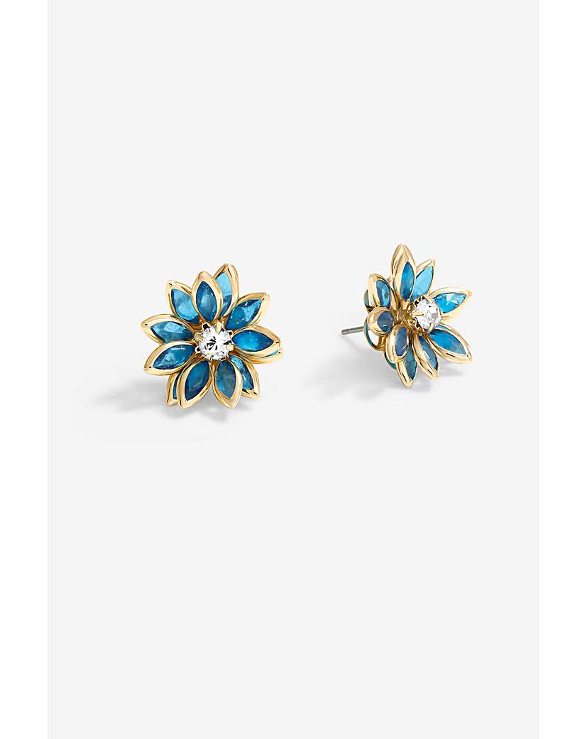 New In - Jon Richard Blue Floral Earrings