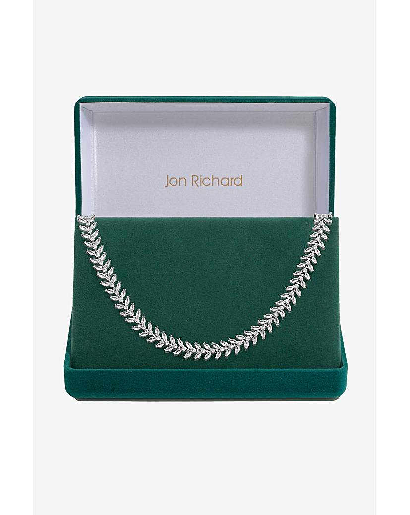 New In - Jon Richard CZ Leaf Adjustable Necklace