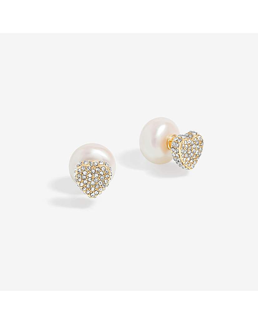 New In - Mood Cream Pearl Heart Studs