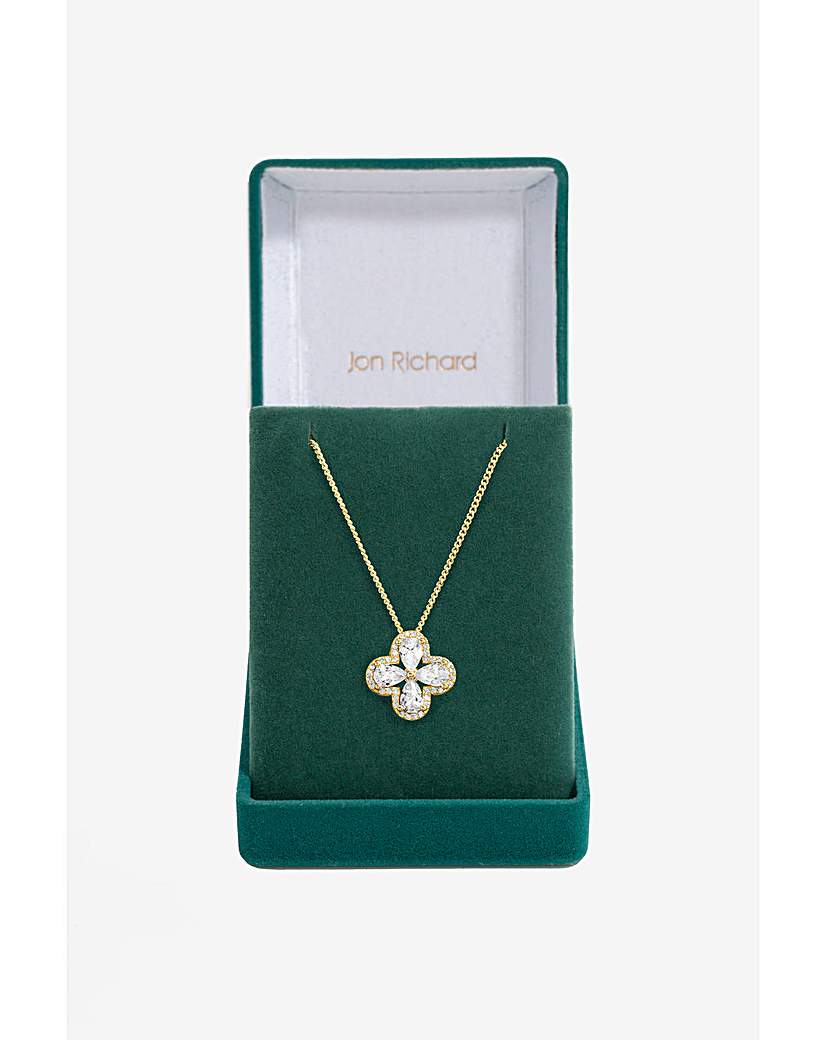 New In - Jon Richard CZ Clover Pendant