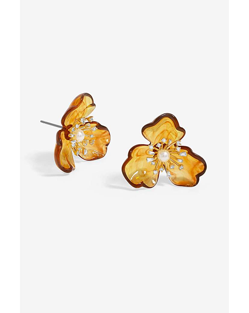 Jon Richard Flower Resin Earrings