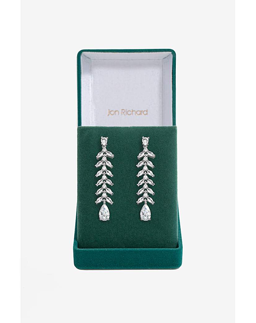 New In - Jon Richard CZ Leaf Earrings