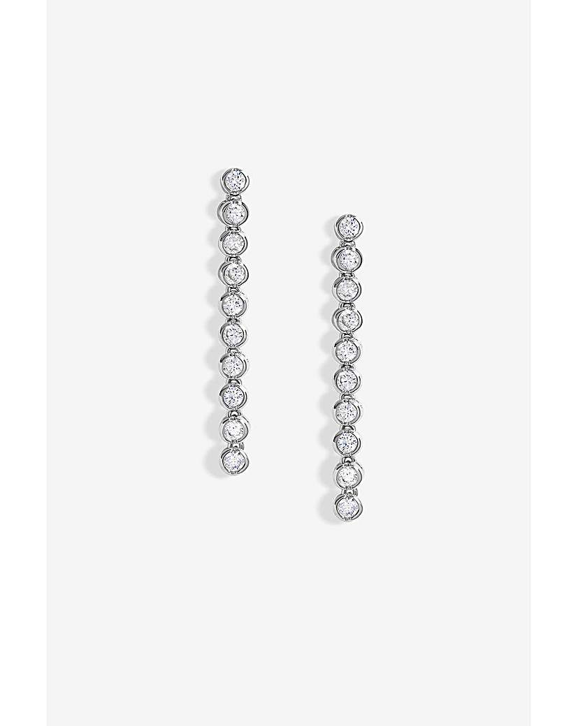 New In - Jon Richard Silver CZ Tennis Earrings